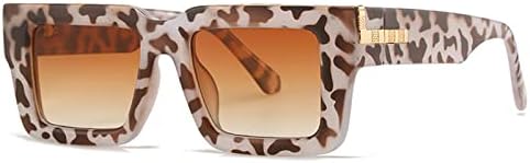 

Ретро-солнцезащитные очки квадратной формы для женщин, модные очки с леопардовым принтом и градиентом, защита от ультрафиолета UV400 для мужчин MTZJH, Grey Leopard Tea