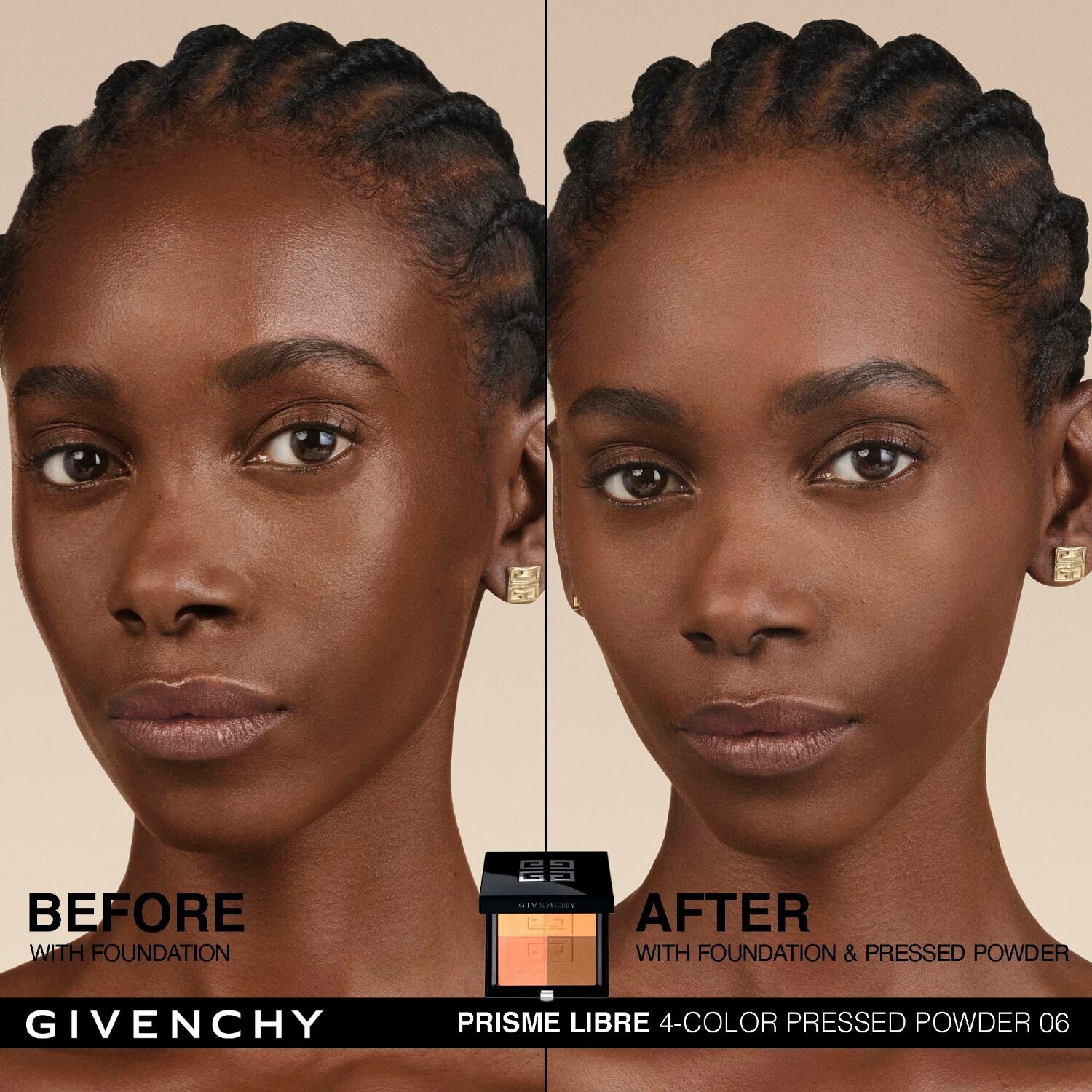 Пудра для лица prisme libre 4-color pressed powder Givenchy, n06 - organza ambré, вес 7 гр. — фото 2