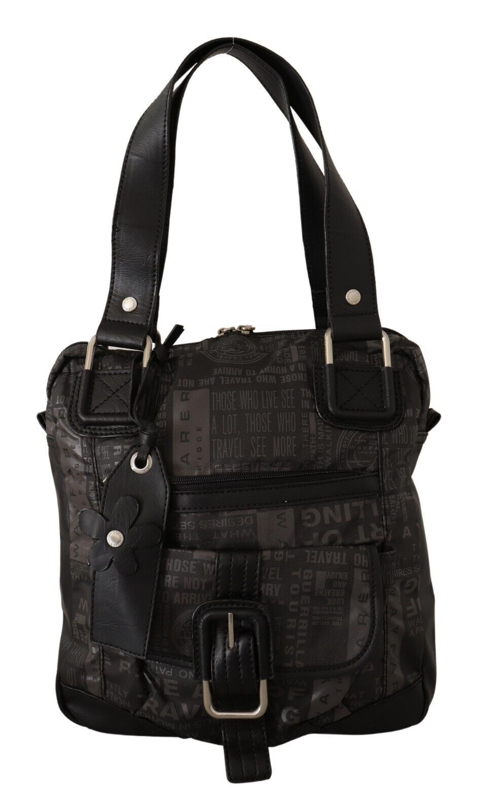 

Шикарная сумка через плечо из черной и серой ткани Wayfarer, Black and Gray
