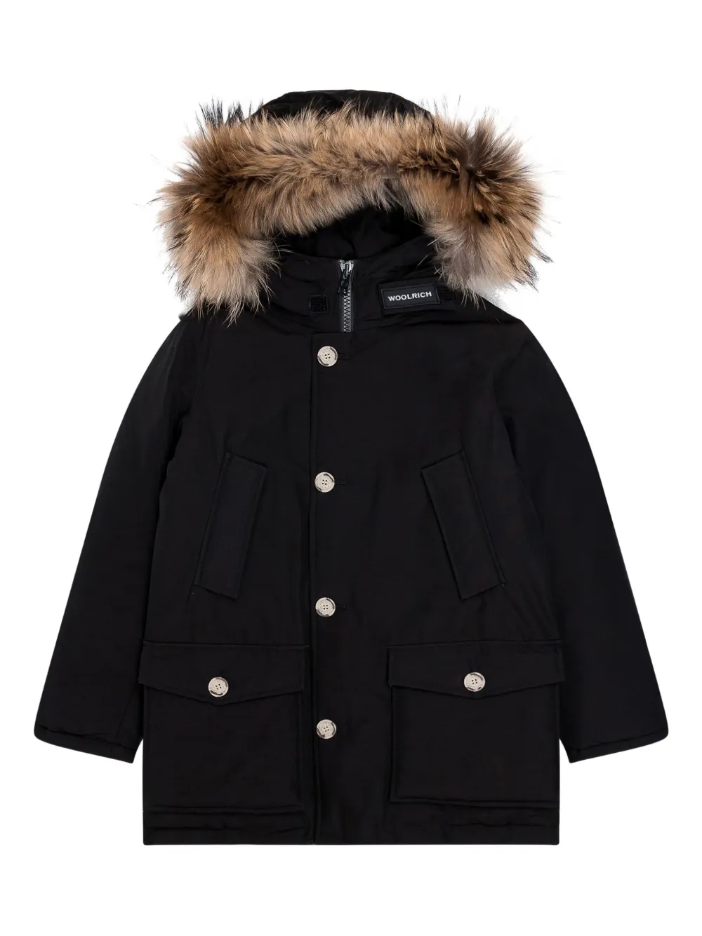 

Куртка с меховой отделкой Woolrich Kids, черный