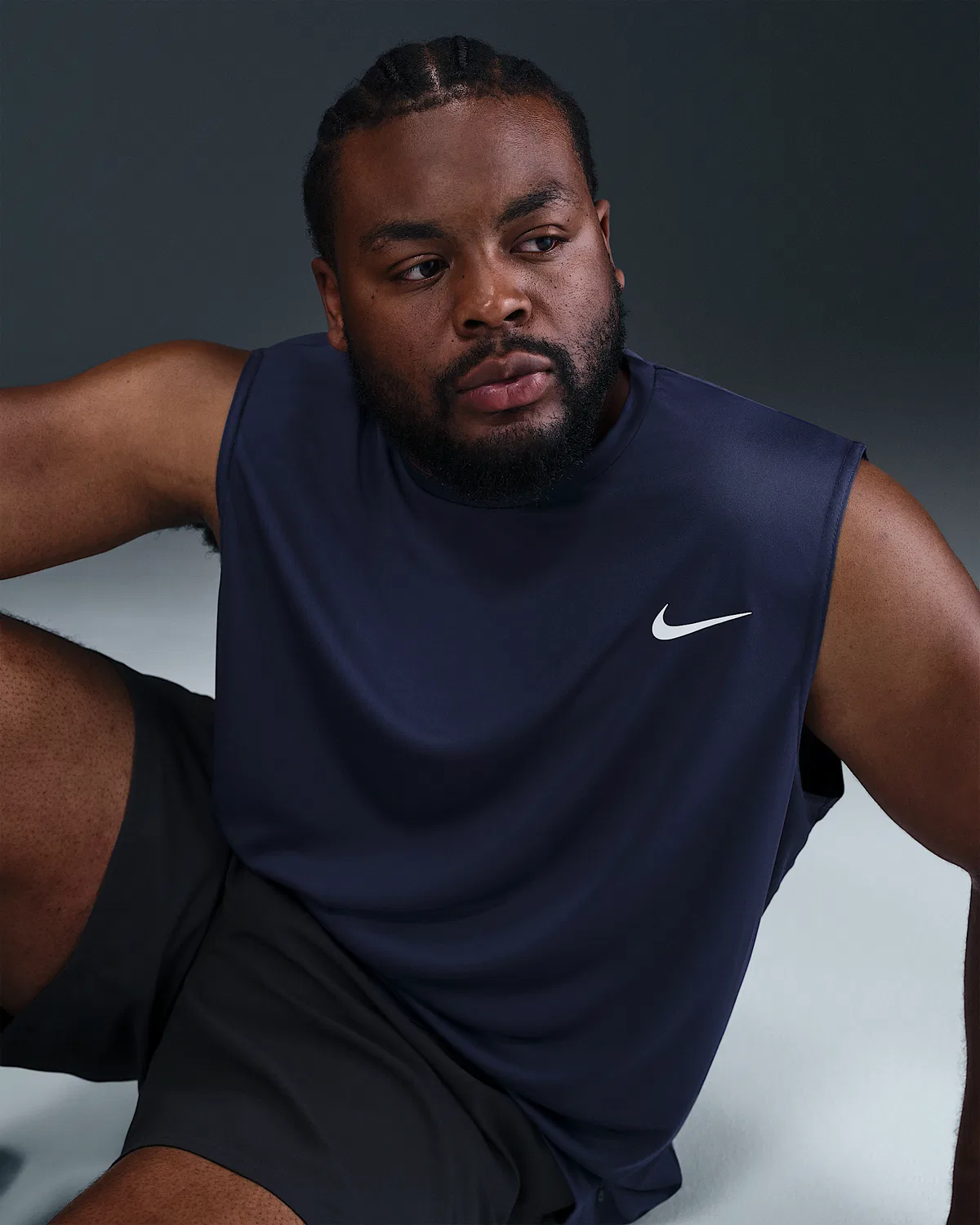 Мужской топ без рукавов (Big & Tall) Nike Swim Hydroguard Essential, Midnight Navy — фото 3
