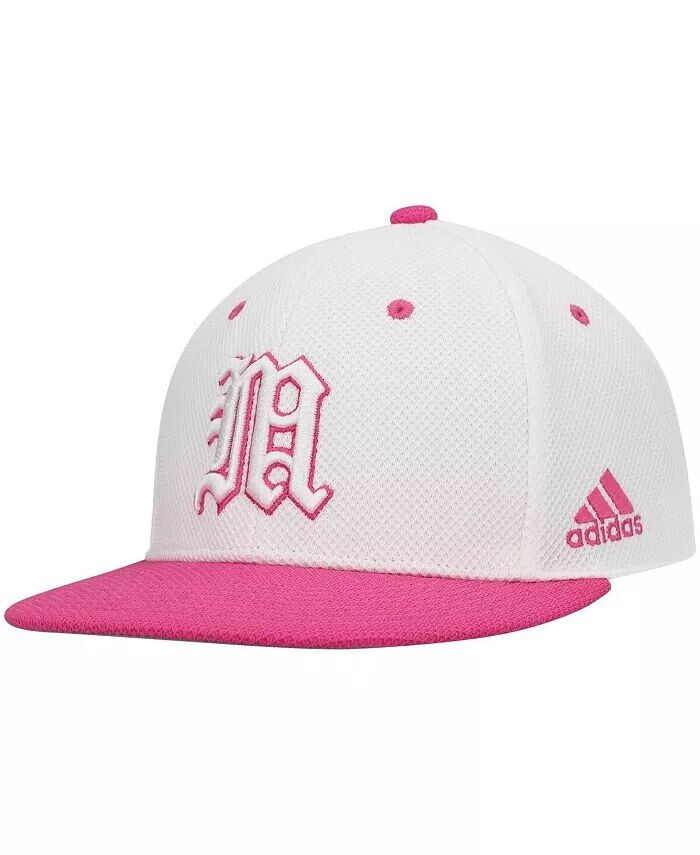 

Мужская бело-розовая бейсбольная бейсболка Miami Hurricanes Adidas