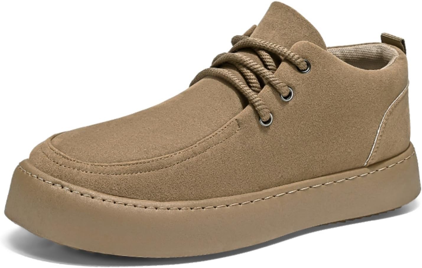 

Мужские замшевые повседневные оксфорды на шнуровке - кроссовки с толстой резиновой подошвой, усиленными швами и петлей на пятке, легкие удобные прогулочные туфли для мужчин Kelibasi, хаки