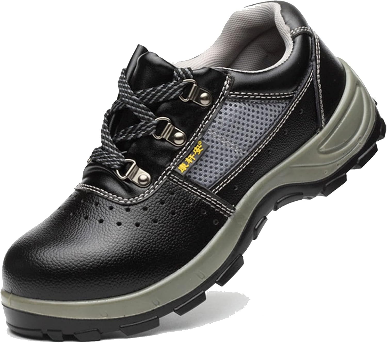 

Защитные кроссовки для мужчин и женщин, легкие, дышащие, туфли с носком из стали (Цвет: черный, Размер: 10.5 US) Hisxus