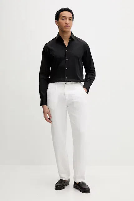 Рубашка из хлопка с эластаном Calvin Klein, черный — фото 2