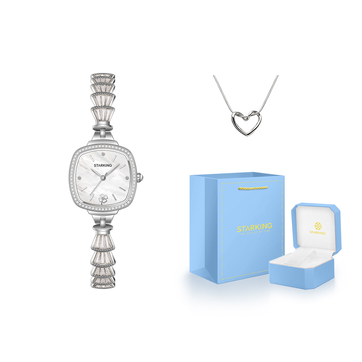 

STARKING Часы Quartz Movement Stainless Steel Watchband Watch Women's Watch Mother of Pearl Color Watch Dial