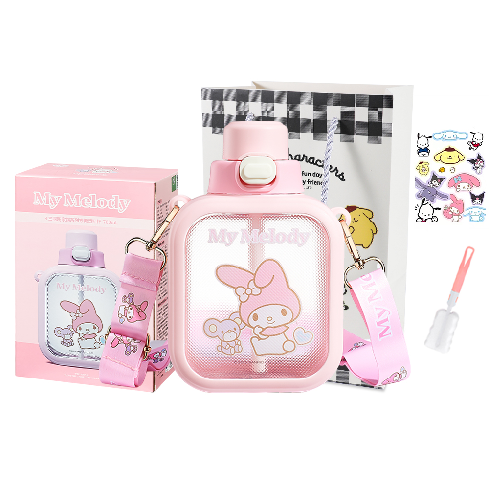 

Пластиковый стакан Melodi 700 мл Sanrio, My Melody Water Cup+Shopping Bag+Sticker Cup Cleaning Brush
