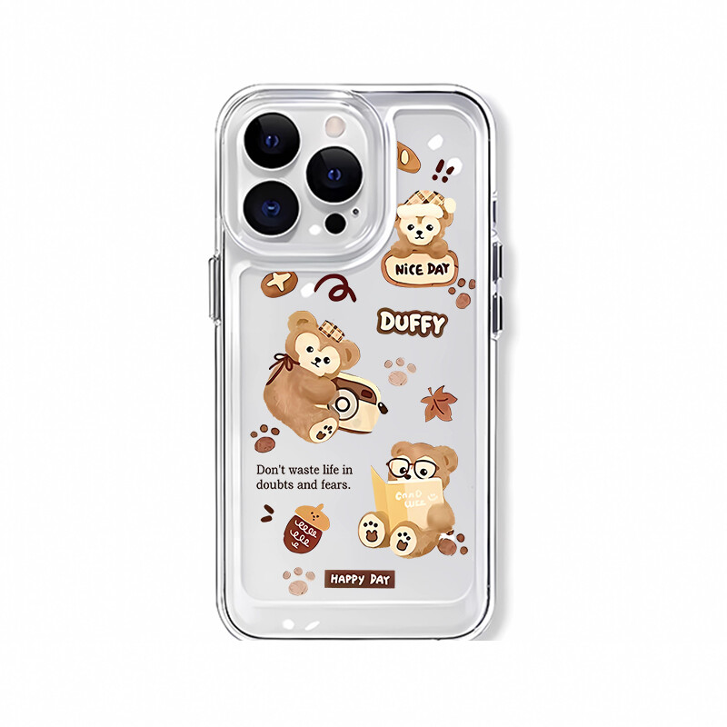 

Чехол для телефона Victory Charge, Macroporous space shell - transparent - reading Duffy bear