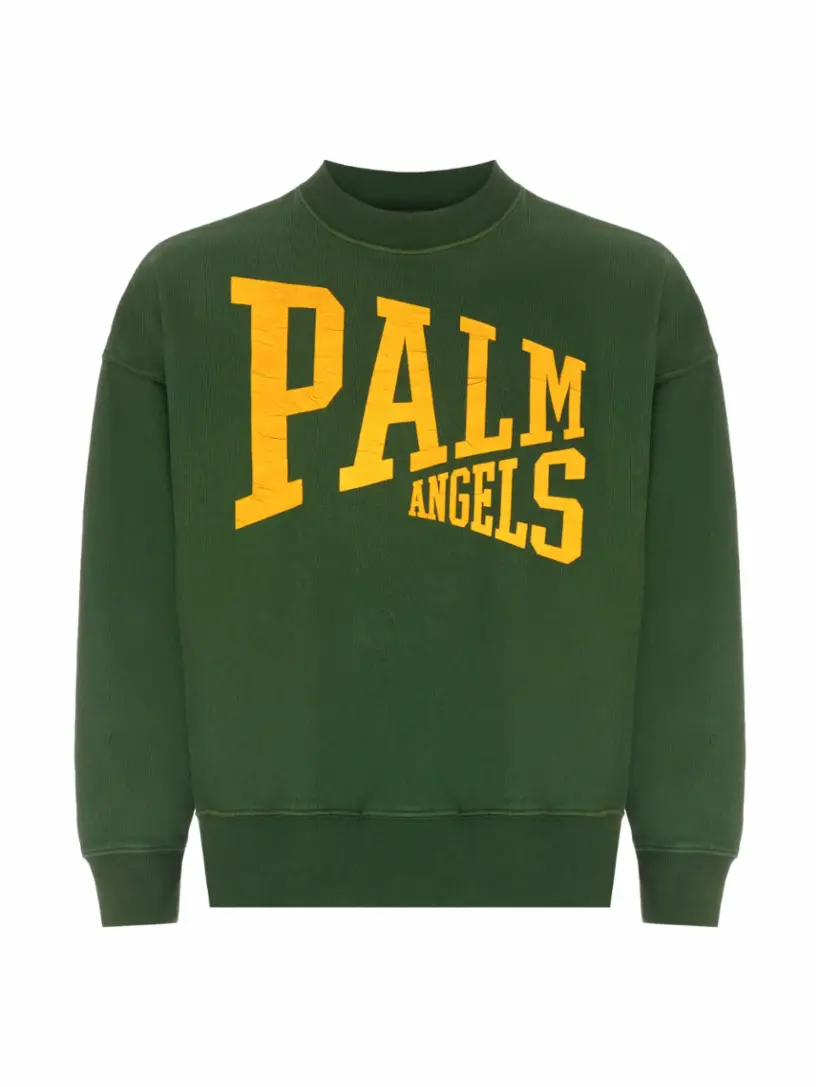 

Хлопковый свитшот с логотипом Palm Angels, зелёный