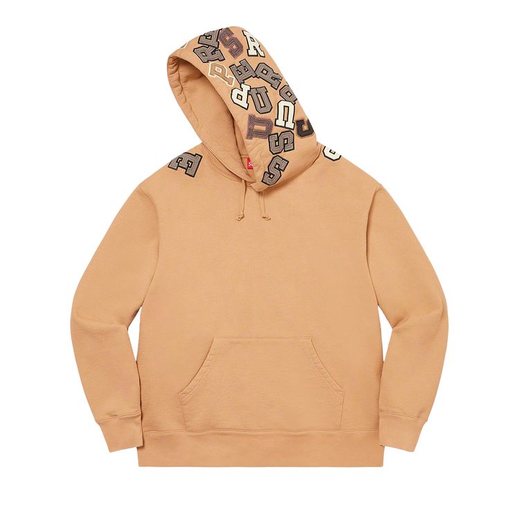 

Толстовка Supreme Scattered Appliqué Hooded Sweatshirt Dark Tan, желто-коричневый