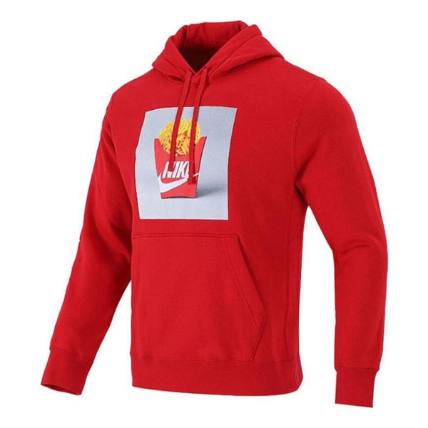 

Толстовка Men's Nike Sportswear Shoes Box Fries Printing Fleece Stay Warm Sports Red, красный