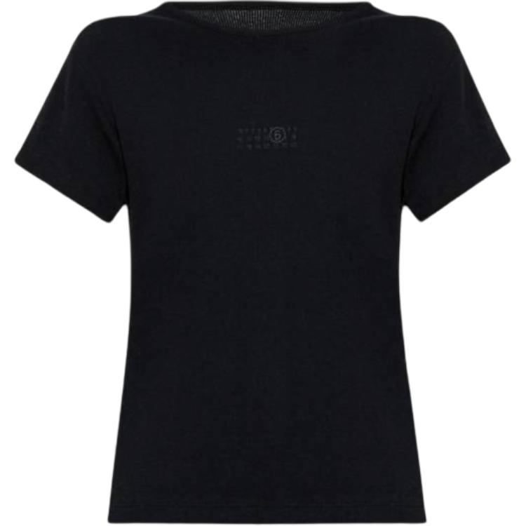 

Топ вязаный с принтом логотипа MM6 Maison Margiela, черный