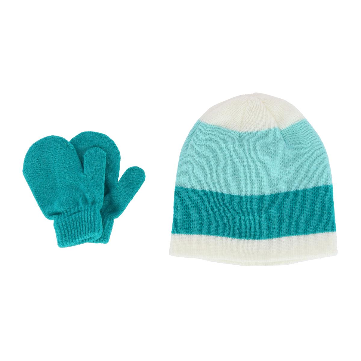 

Детский зимний комплект из шапки и варежек 2-4 с полосками Grand Sierra, Aqua