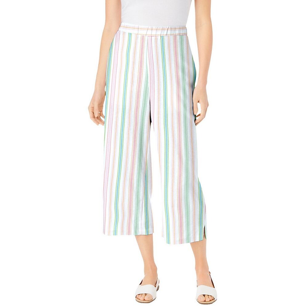 

Женщина в женских льняных капри больших размеров Woman Within, цвет Multi Summer Stripe