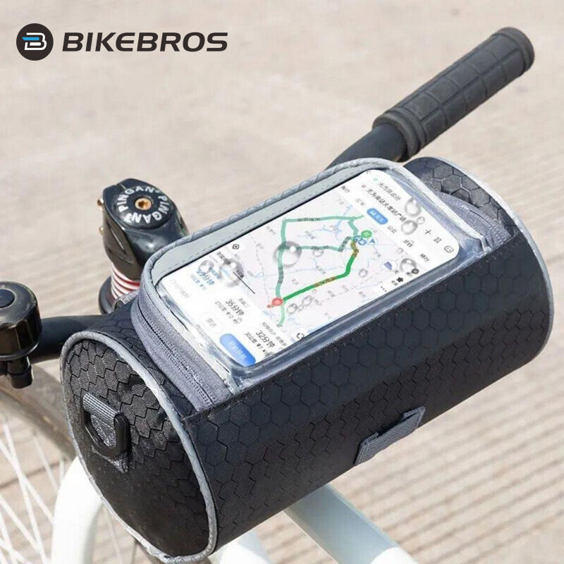 

BIKEBROS Сумка на переднюю балку велосипеда Сумка на голову Сумка для смесителя электромобиля Сумка на руль Водоотталкивающая передняя сумка Сумка для мотоцикла и велосипеда [Черный подходит для мобильных телефонов с диагональю до 6,1 дюйма]