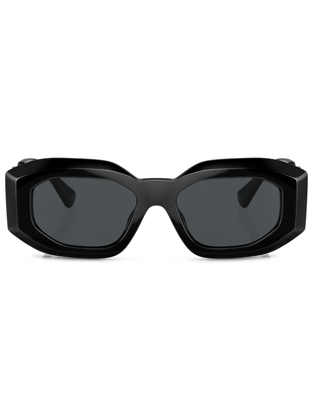 

Затемненные солнцезащитные очки в геометричной оправе Versace Eyewear, черный