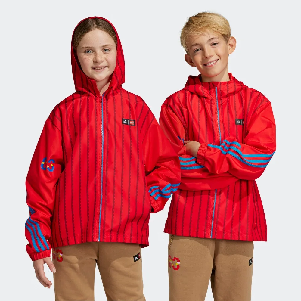 Детский топ с капюшоном для подростков Adidas, Red/Bright Blue — фото 4
