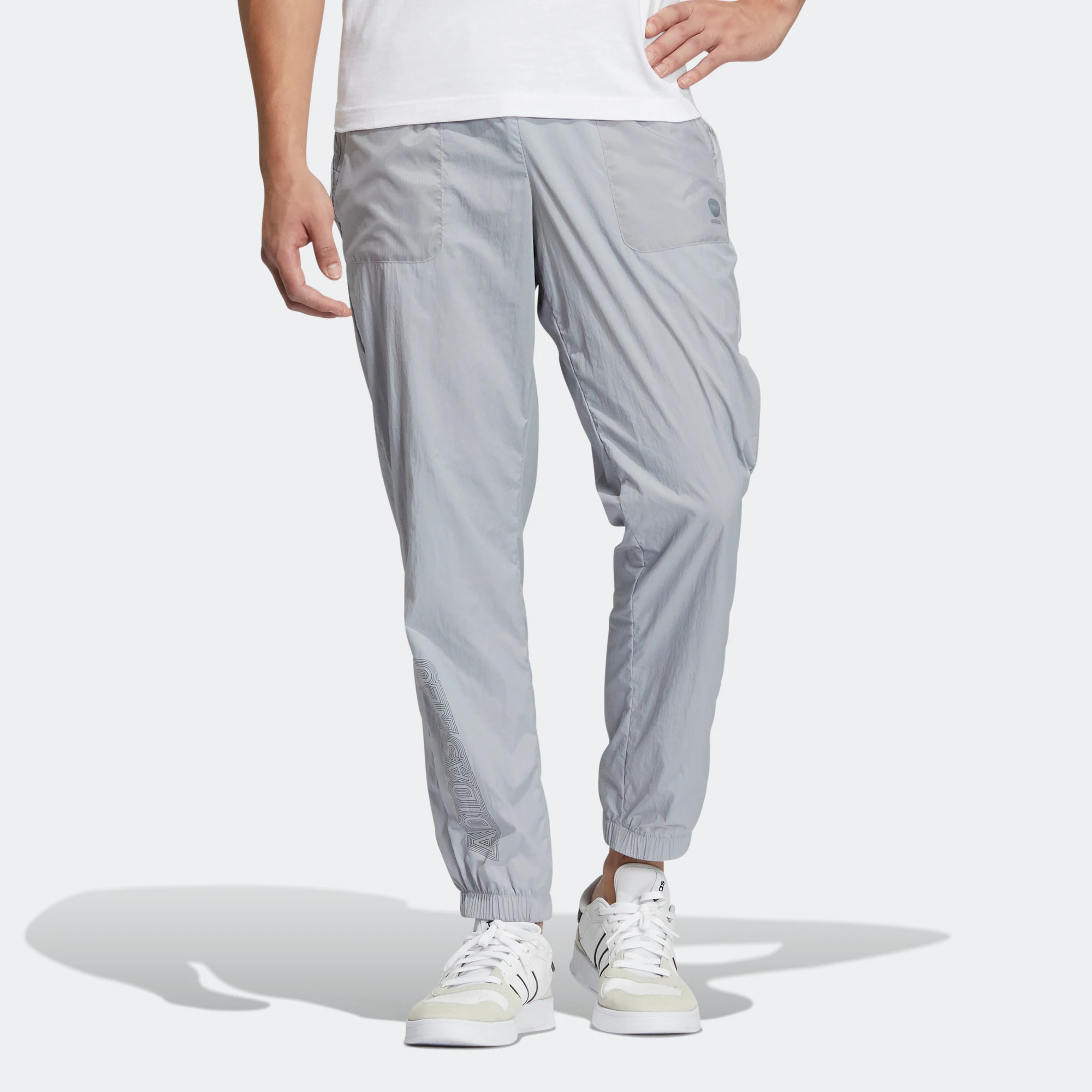 Повседневные брюки мужские серебристо-серые Adidas Neo — фото 4