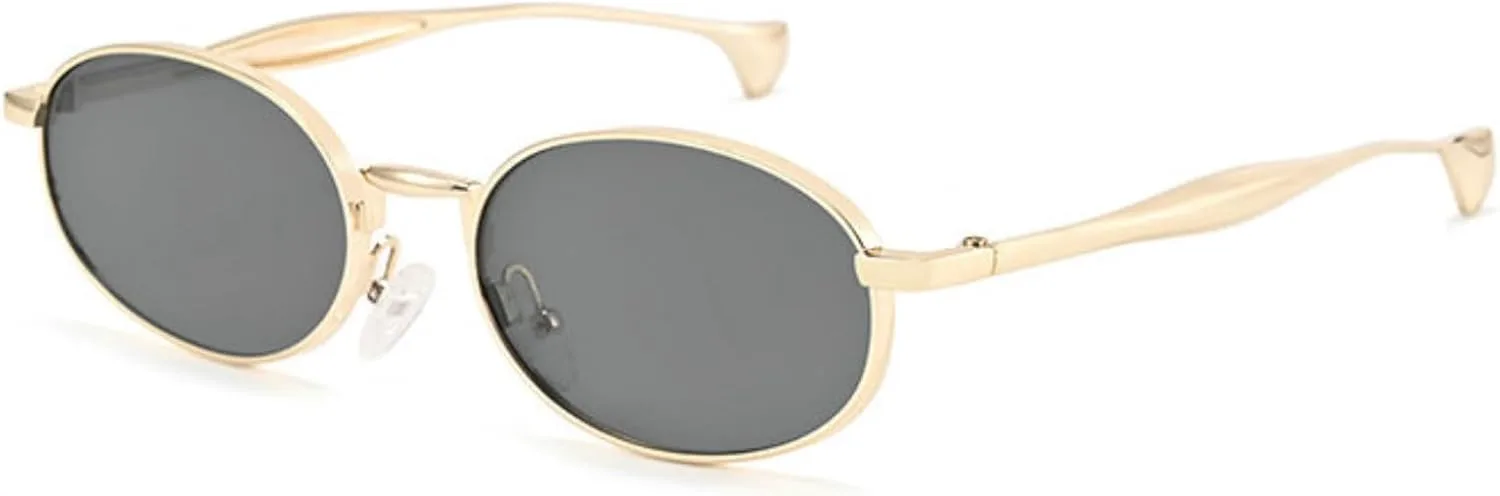 

Солнцезащитные очки COTIA в стиле ретро, ​​овальные, для женщин и мужчин, с маленькой металлической оправой, модные, в стиле 90-х, милые, декоративные, Gold Grey