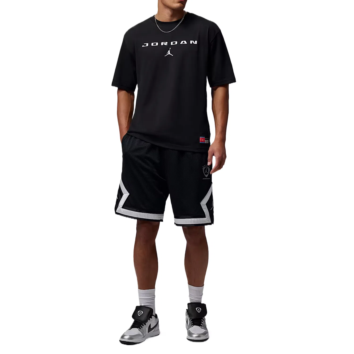 Футболка мужская black crew neck moderate Jordan — фото 4
