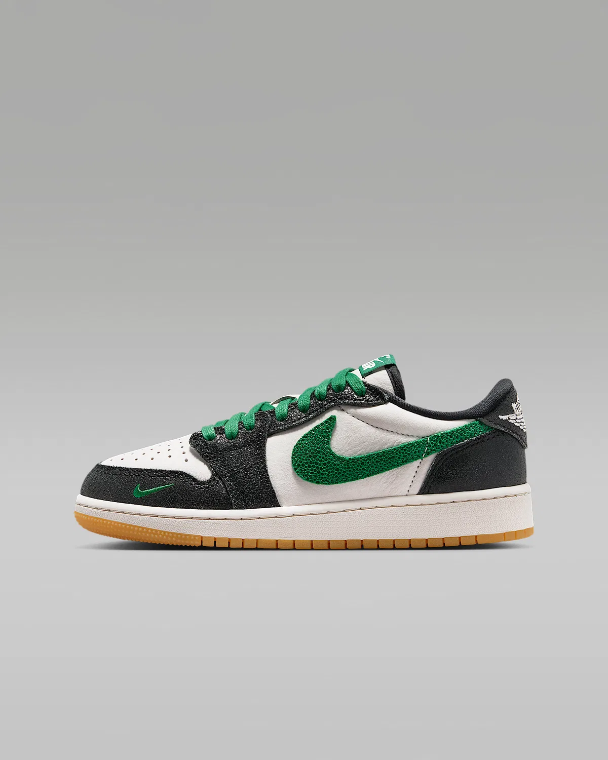 Детские кроссовки Air Jordan 1 Retro Low OG "Phantom and Pine Green", Phantom/Black/Multi-Color/Pine Green