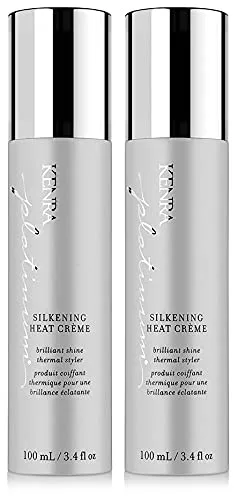 Kenra Platinum Silkening Heat Crème - термозащитный крем для блеска и гладкости, сокращает использование утюжка на 50%, предотвращает ломкость, для всех типов волос, 100 мл
