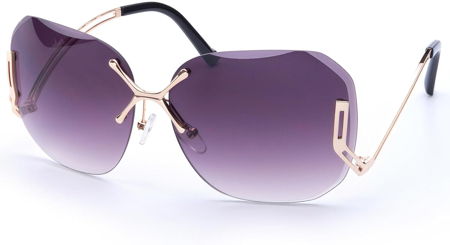 

Женские круглые солнцезащитные очки ICARA с алмазной огранкой – увеличенные очки с защитой от УФ-излучения для пляжа, вождения и в качестве модного аксессуара, Gradient Deep Purple