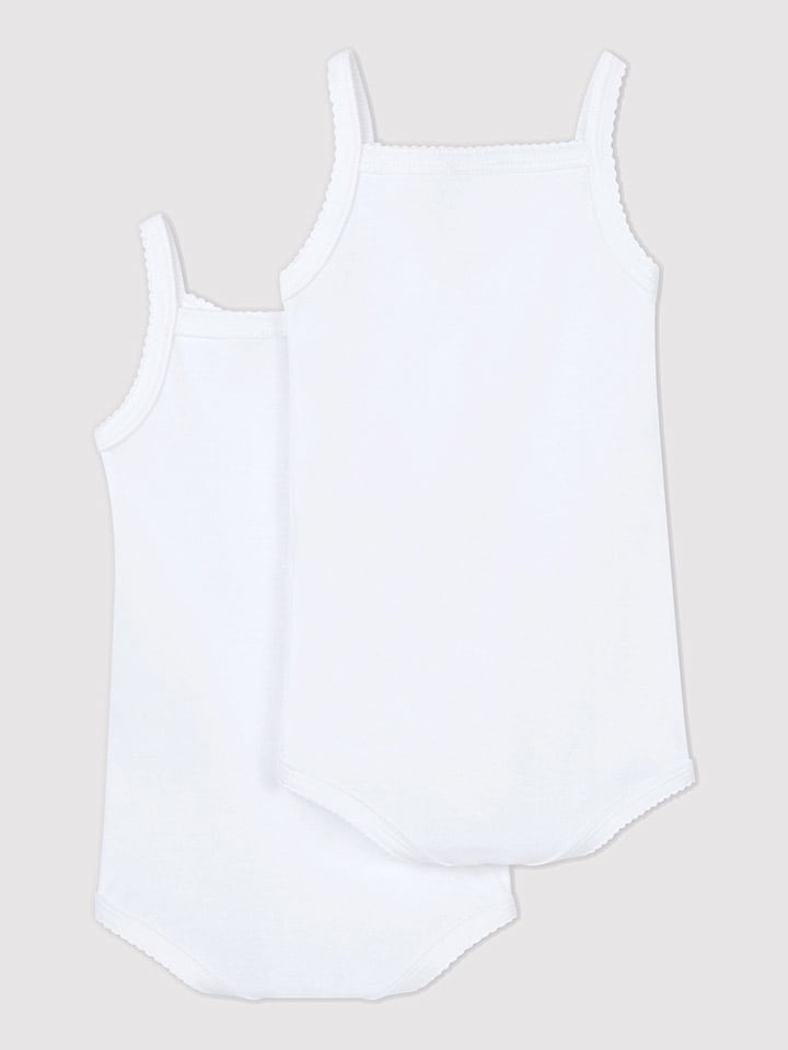 PETIT BATEAU Комплект из 2 боди белого цвета — фото 2