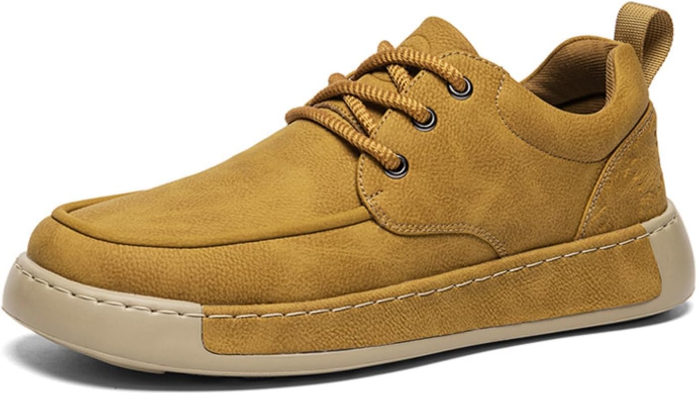 

Стильные мужские замшевые повседневные туфли, лоферы двух цветов с шнуровкой и без, модные для повседневной носки Aokisx, желтый
