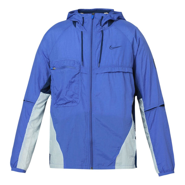 

Куртка Nike Loose Big Pocket Zipper hooded track Jacket Blue, синий