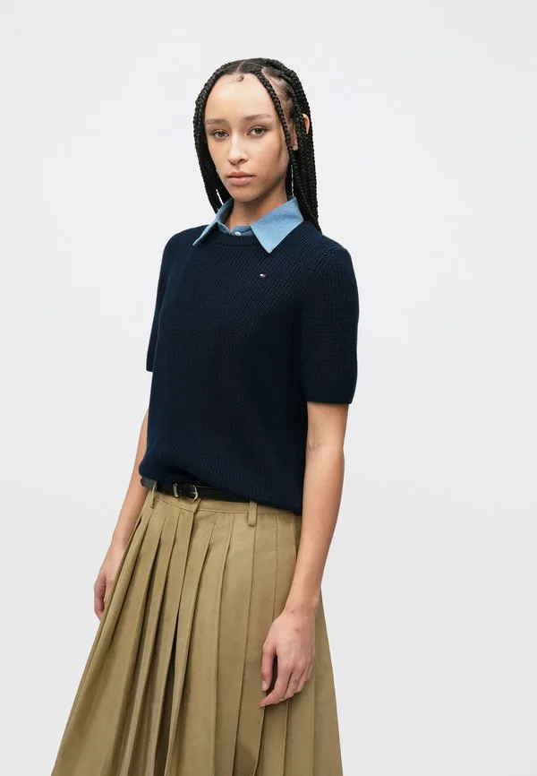 Джемпер с кардиганным стежком Tommy Hilfiger, Dark Night Navy — фото 4