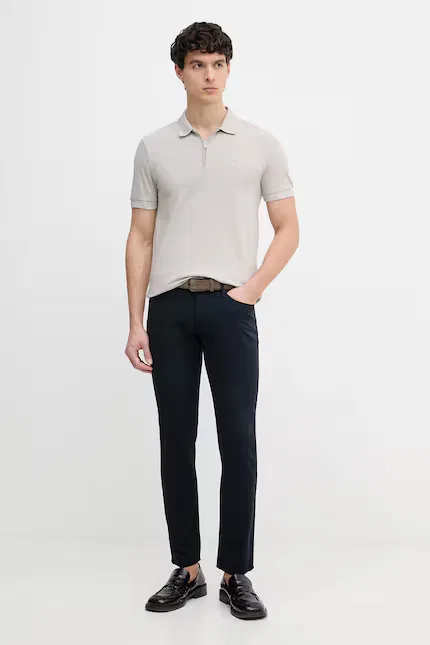 Поло slim fit BOSS Orange, бежевый — фото 2
