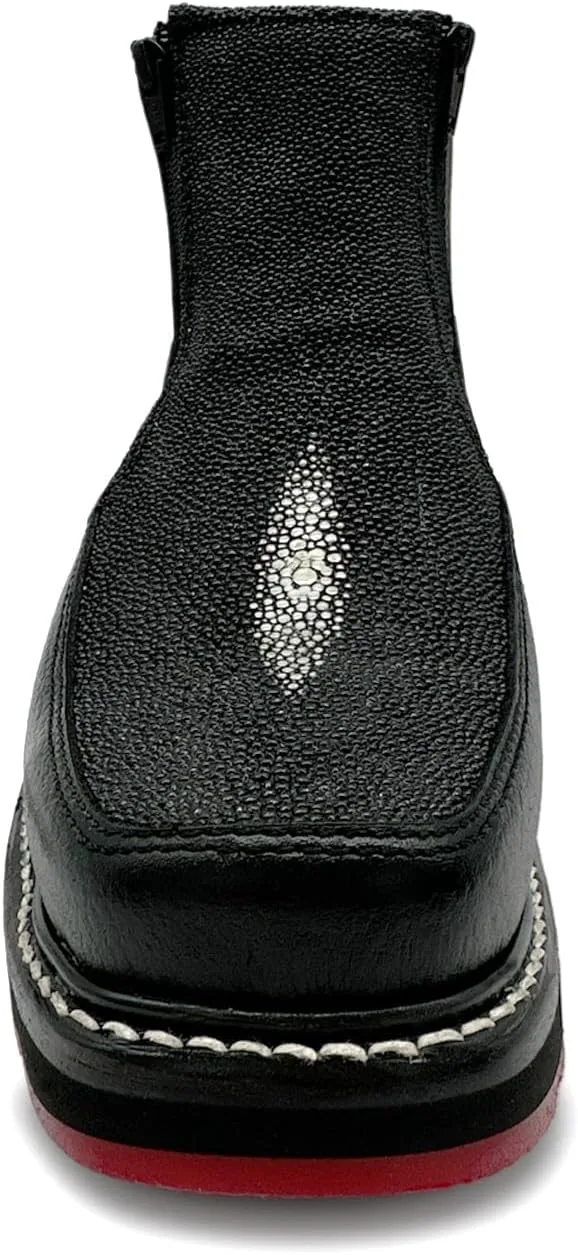 

Мужские ковбойские ботинки Western Shops черного цвета из кожи с квадратным носком, короткой голенью и тиснением под ската The Western Shops, черный