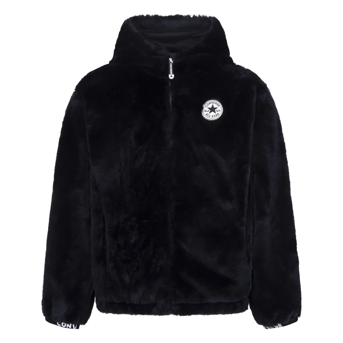 

Уличная куртка-конверс "FAUX FUR JKT - для детей", с капюшоном Converse, черный