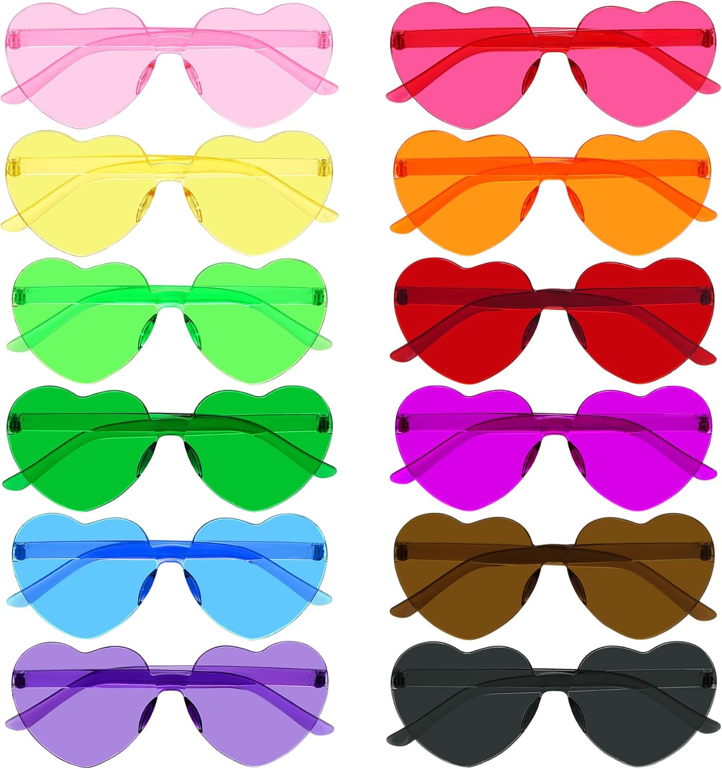 

Набор из 12 солнцезащитных очков Bantoye в форме сердца, разноцветные, модные, без оправы, яркие, конфетные цвета, для вечеринок, для женщин, многоцветные, Multicolor 1