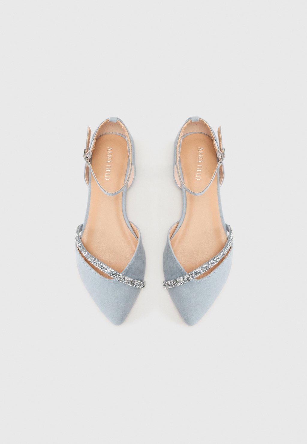 Балетки с ремешком на щиколотке Anna Field by Zalando, светло-голубой — фото 4