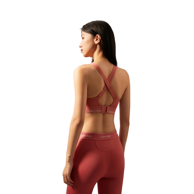 Спортивный бра с логотипом на поясе Calvin Klein, XKQ-Античный розовый — фото 3