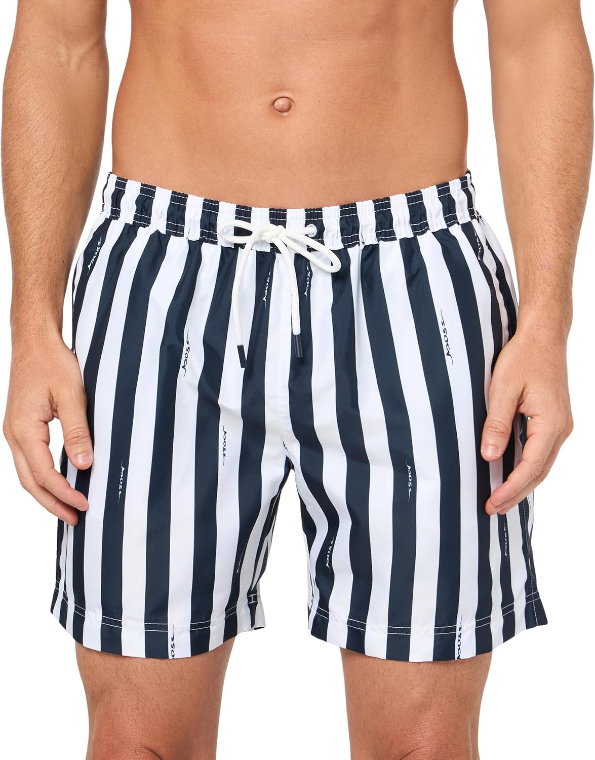 

Мужские плавки BOSS в горизонтальную полоску, Black Berry Blue/White Lychee