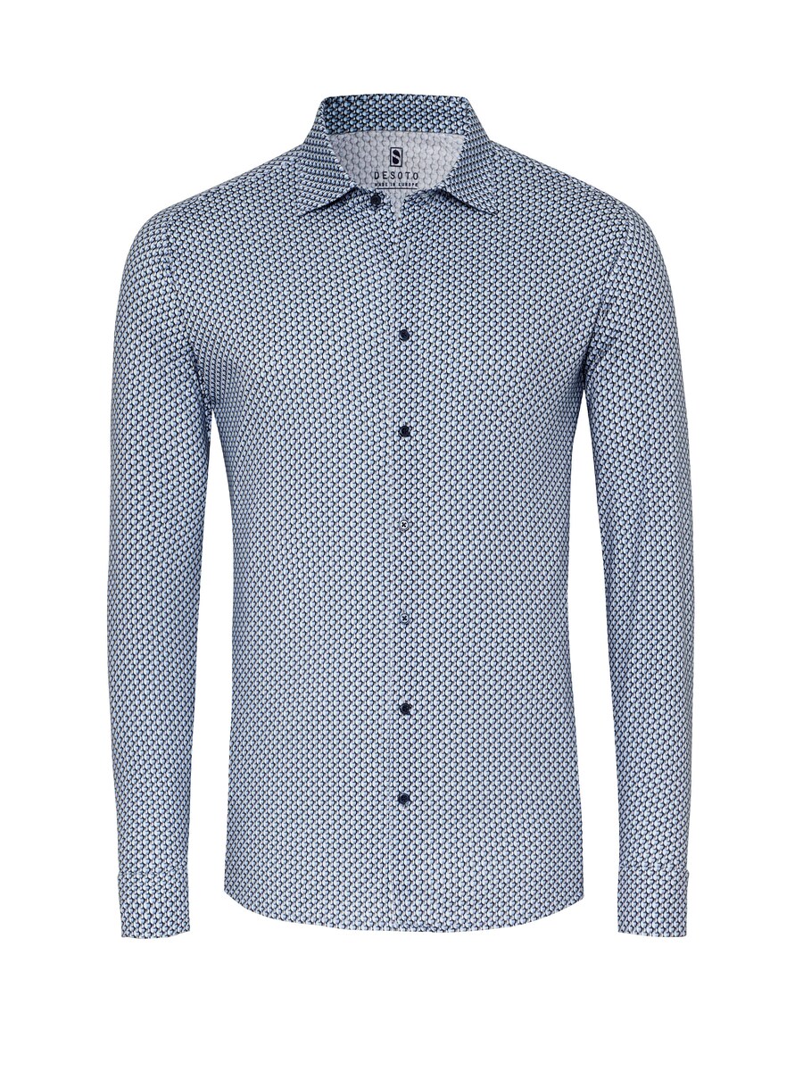 

Рубашка Slim Fit на пуговицах DESOTO, темно-синий/светло-синий