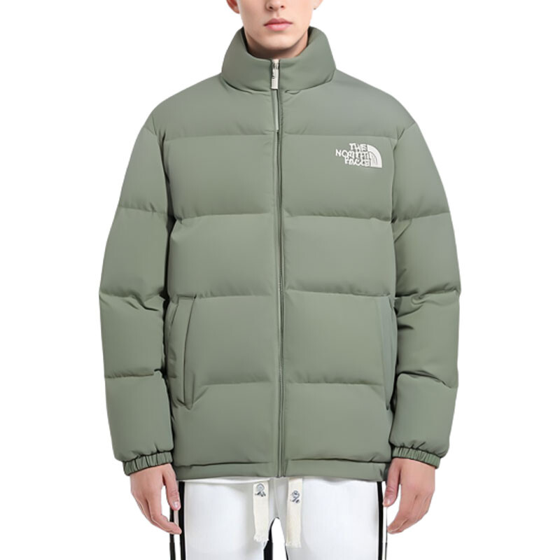 Пуховик унисекс зеленый The North Face, зеленый — фото 4