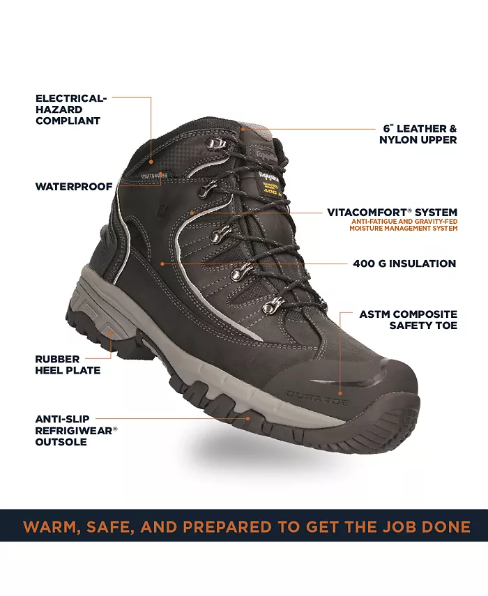 Мужские ботинки Frostline Hiker — водонепроницаемые, противоскользящие и утепленные для экстремального холода RefrigiWear, черный — фото 3