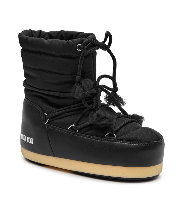 Зимние ботинки женские Moon Boot из текстиля и экокожи, черный