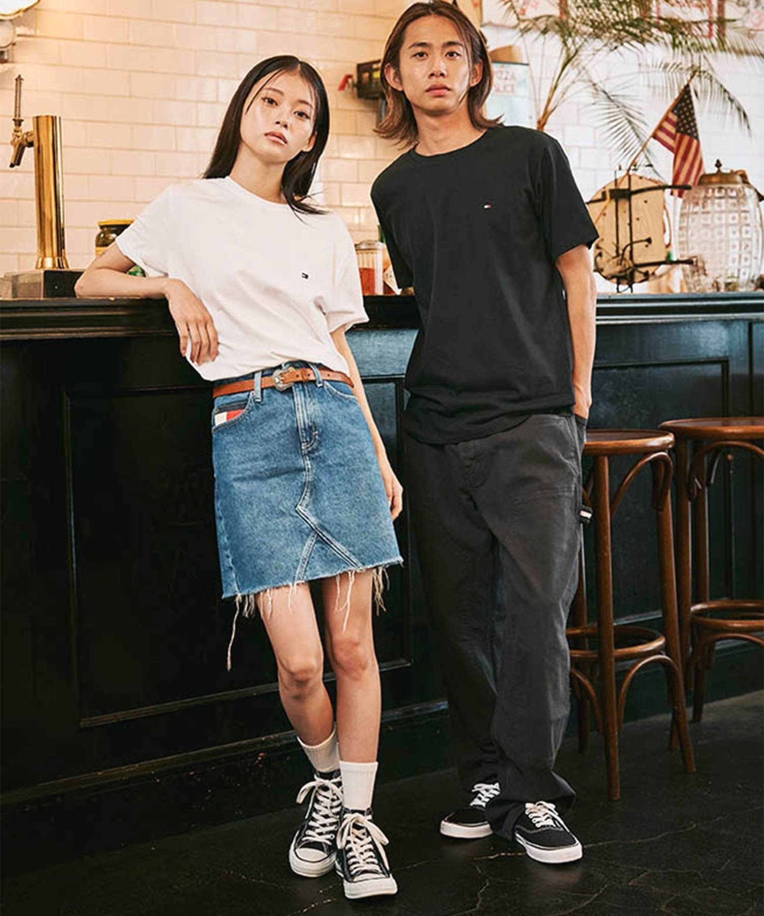Футболка TOMMY HILFIGER с круглым вырезом и логотипом One-Point, свободного кроя, White YBR