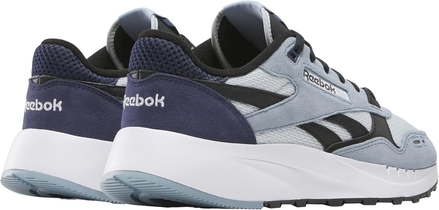 Мужские кроссовки Reebok Classic Leather 2400, черный/синий — фото 2