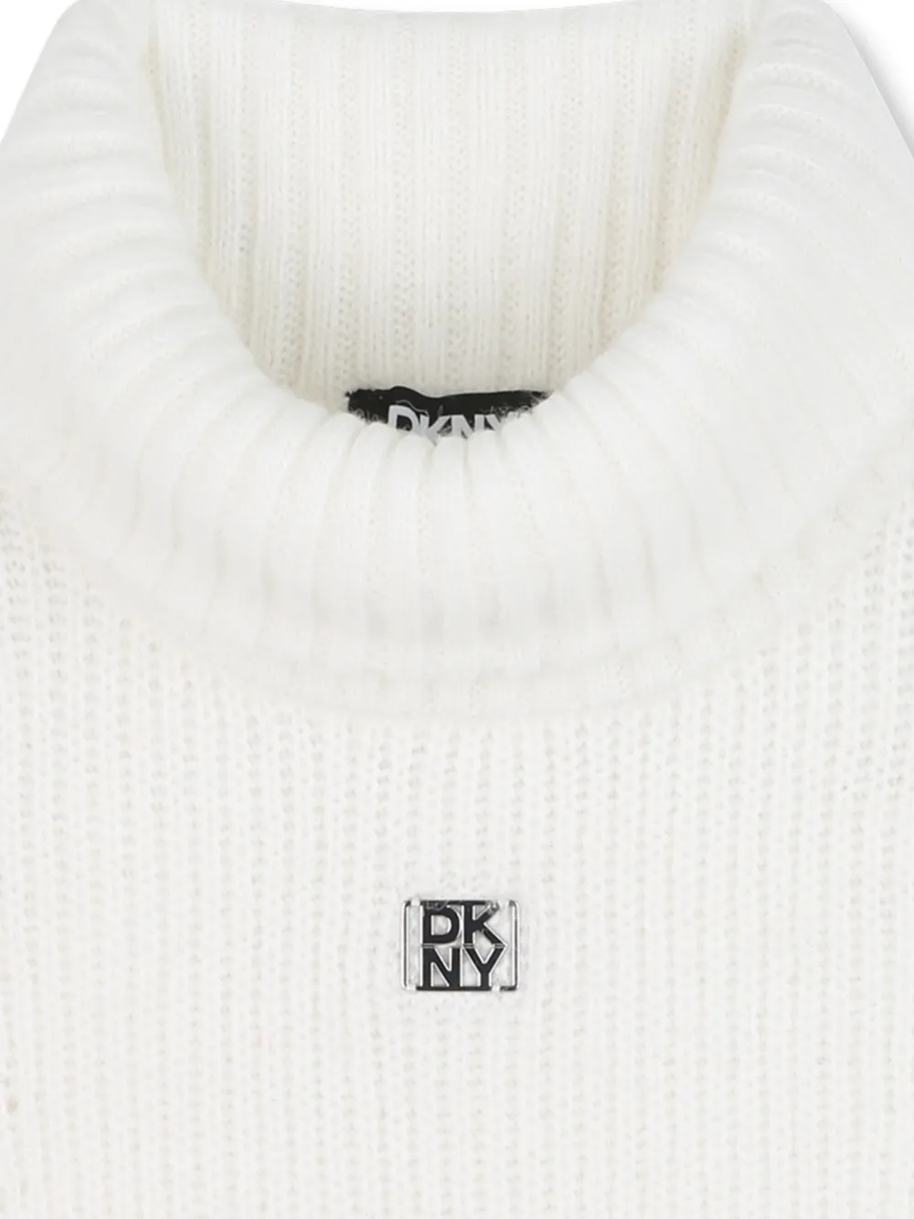 Свитер с высоким воротником на молнии Dkny Kids, белый — фото 3