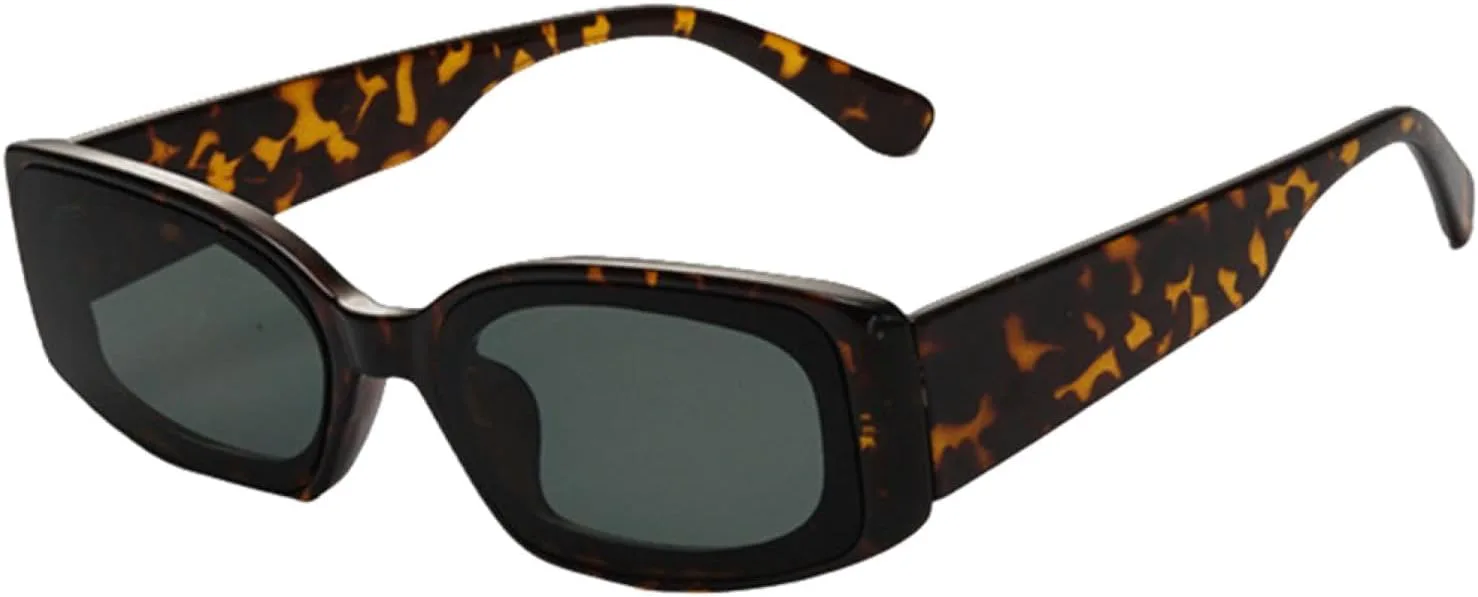 

Модные прямоугольные солнцезащитные очки конфетных цветов для женщин и мужчин с защитой от УФ-излучения UV400 HHZZYVY, Leopard Grey Green