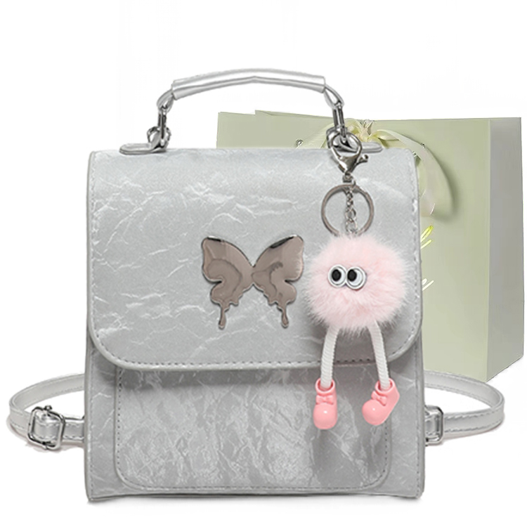 

Рюкзак PU Pack Regular Women's JIANGLIDA, Ecru with Charm+Shopping Bag