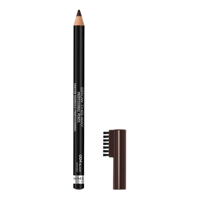

Профессиональный карандаш для бровей Rimmel, цвет 4 black brown, 1,4 гр