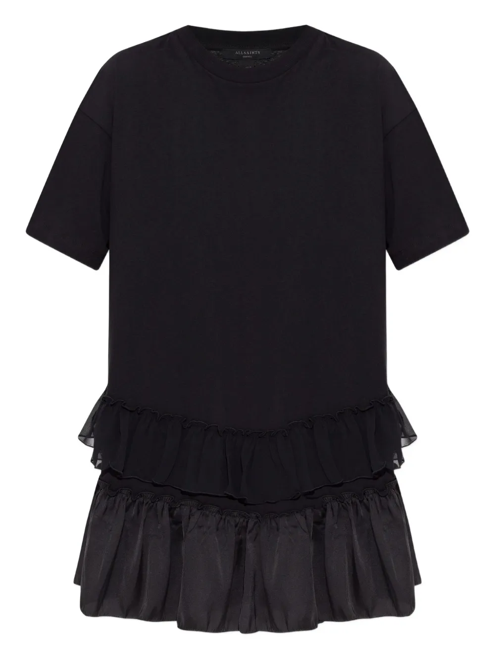 

Многослойное платье с оборками AllSaints, черный