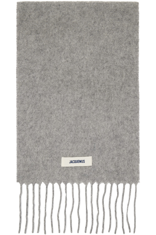 

Jacquemus Серый шарф «Карро»